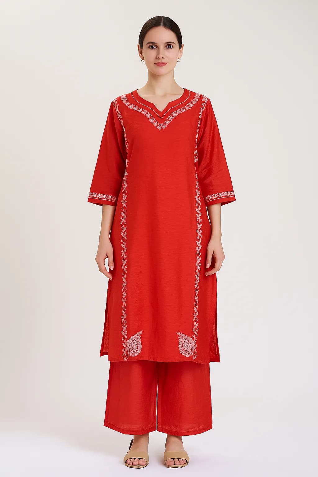 Navy Blue Gold Zari Kurta Set — view 7