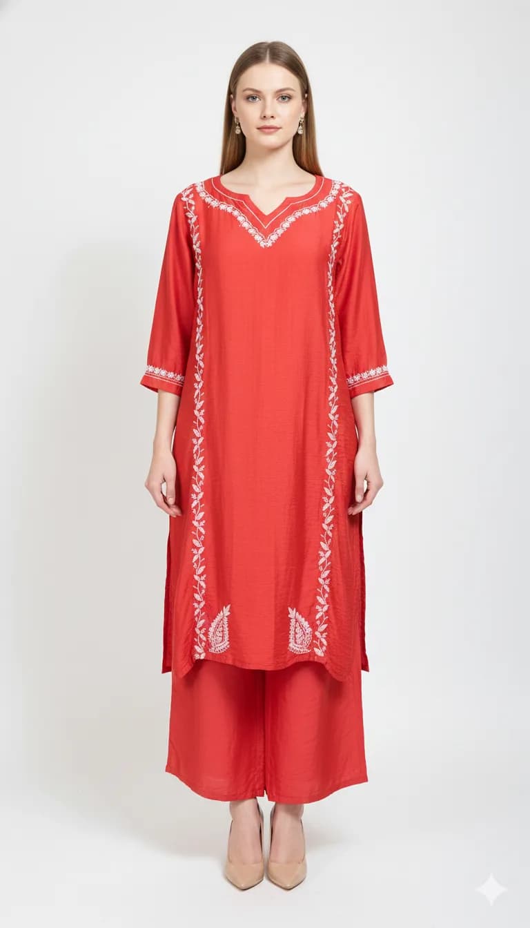 Navy Blue Gold Zari Kurta Set — view 8