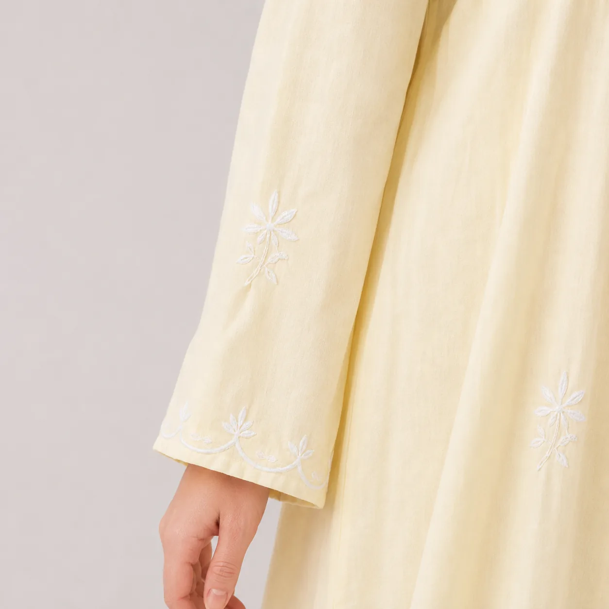 Butter Yellow Chikankari Cotton Kurta — view 5