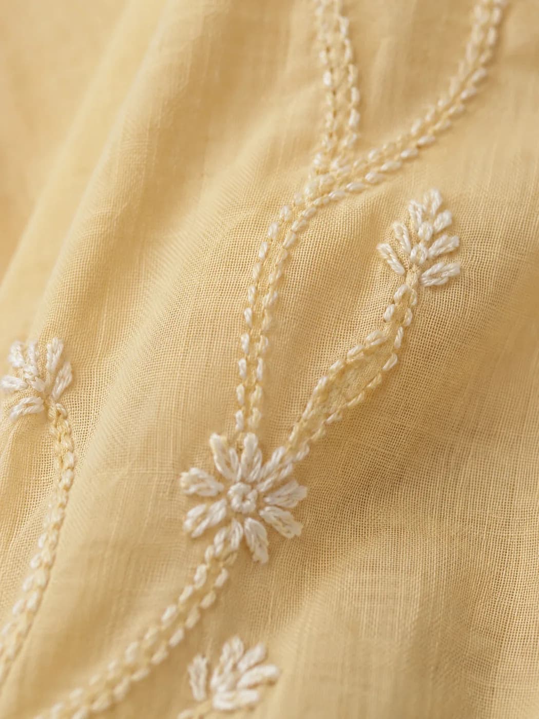 Butter Yellow Chikankari Kurta — view 7