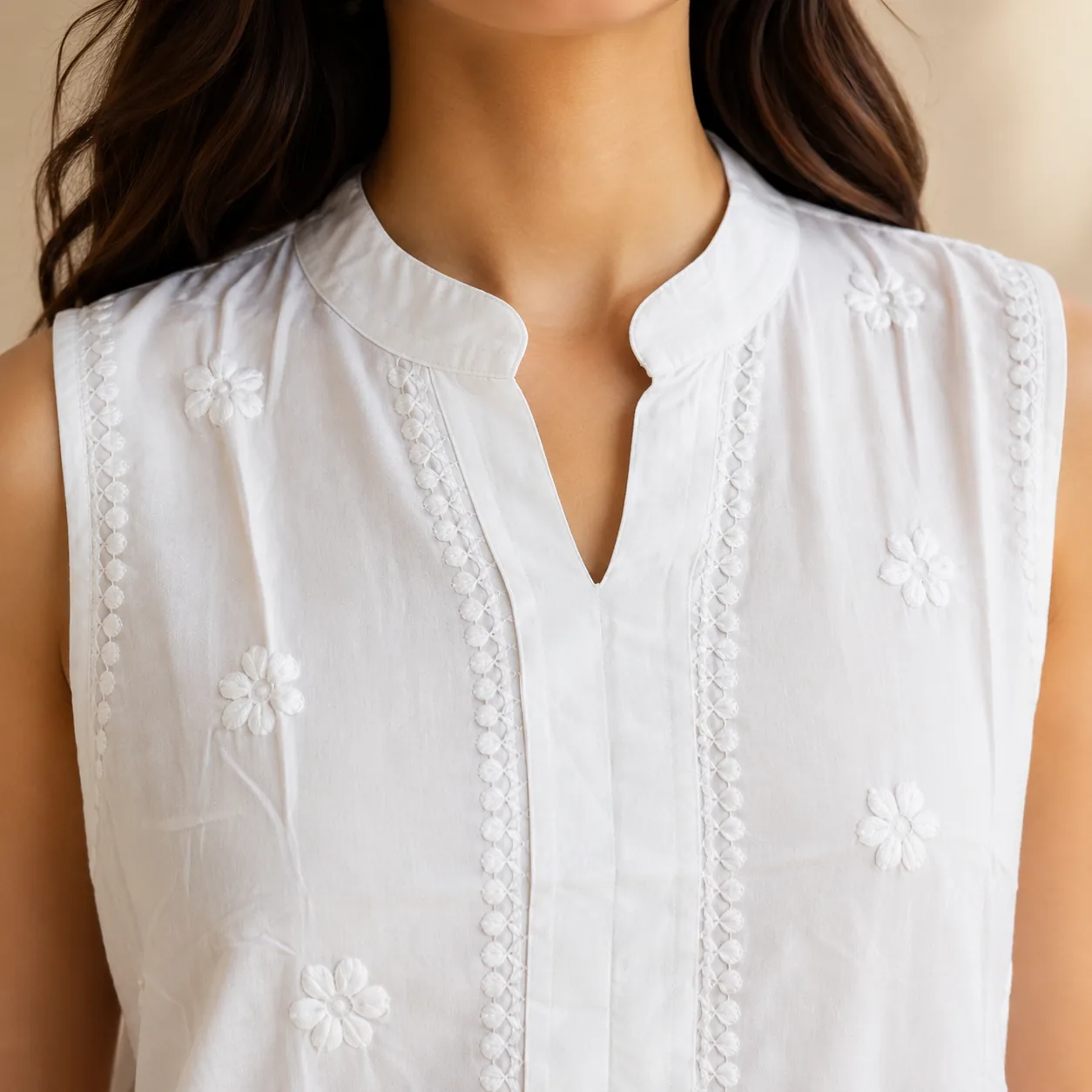 Pistachio Green Embroidered Cotton Kurta — view 4