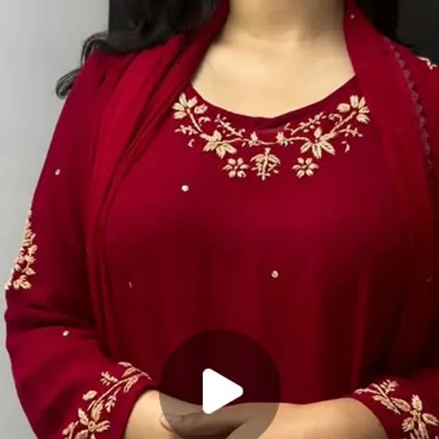 WELTA on Instagram — Hand embroidery on deep red